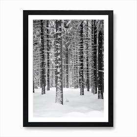 Deep Dark White Forest Art Print