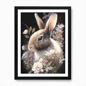 Rabbit And Flowers 3 Poster