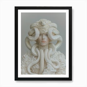 "Looking at Camera: Surreal Snake Fashion" Art Print