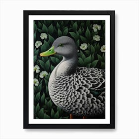 Ohara Koson Inspired Bird Painting Duck 1 Art Print