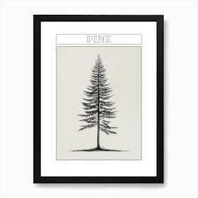 Pine Tree Minimalistic Drawing 1 Poster Art Print