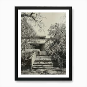 The Blanton Museum Of Art Austin Texas Black And White Drawing 2 Art Print