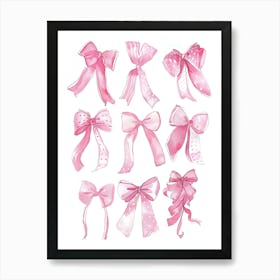 Pink Bows 6 Art Print