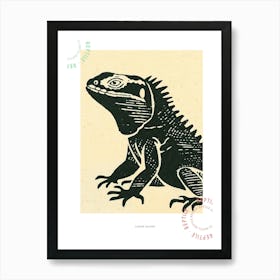 Cuban Iguana Bold Block 3 Poster Art Print