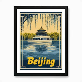 Aihrgdesign A Mid Century Modern Travel Poster For Beijing Art Print