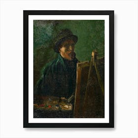 Self Portrait With Dark Felt Hat At The Easel (1886), Vincent Van Gogh Art Print