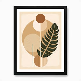 Abstract Tropical Leaves, Boho Style Art Print