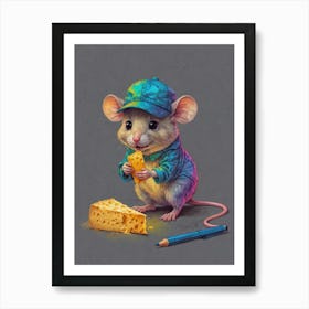 Mouse With Cheese Art Print