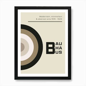 Neutral Bauhaus - Abstract Target Art Print