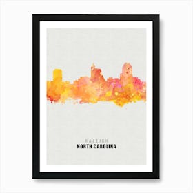 Raleigh North Carolina City watercolor Art Print