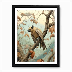 Straw Colored Fruit Bat Painting 5 Art Print