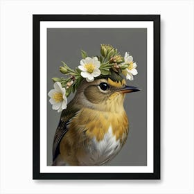 Bird With Flower Crown 8 Art Print