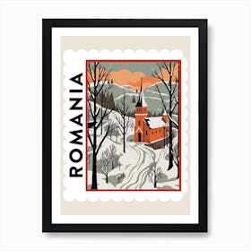 Retro Winter Stamp Poster Transylvania Romania 1 Poster