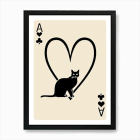 Cat Playing Cards 2 Art Print