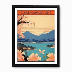 Lake Kawaguchi, Japan Vintage Travel Art 1 Poster Art Print