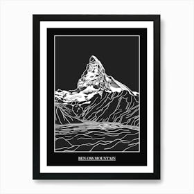 Ben Oss Mountain Line Drawing 2 Poster Art Print