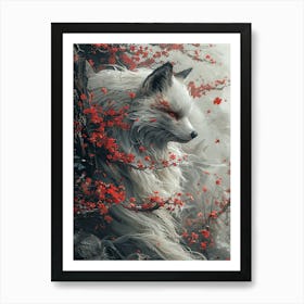 Beautiful Fantasy White Fox 4 Art Print