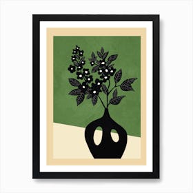 Flower Vase Verde Art Print