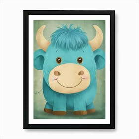 Blue Bull Art Print