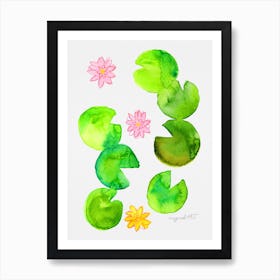 Water Lilies Watercolor Artwork Art Print