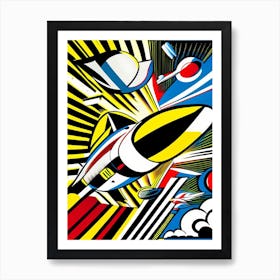 Flyby Bright Comic Space Art Print