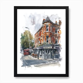 Havering London Borough   Street Watercolour 7 Art Print