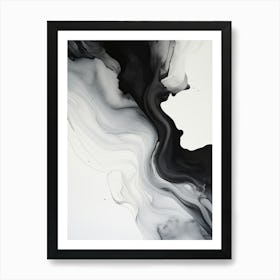 Black And White Flow Asbtract Painting 3 Art Print