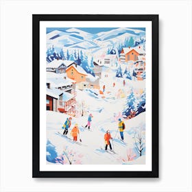 Vail Mountain Resort   Colorado Usa, Ski Resort Illustration 1 Art Print