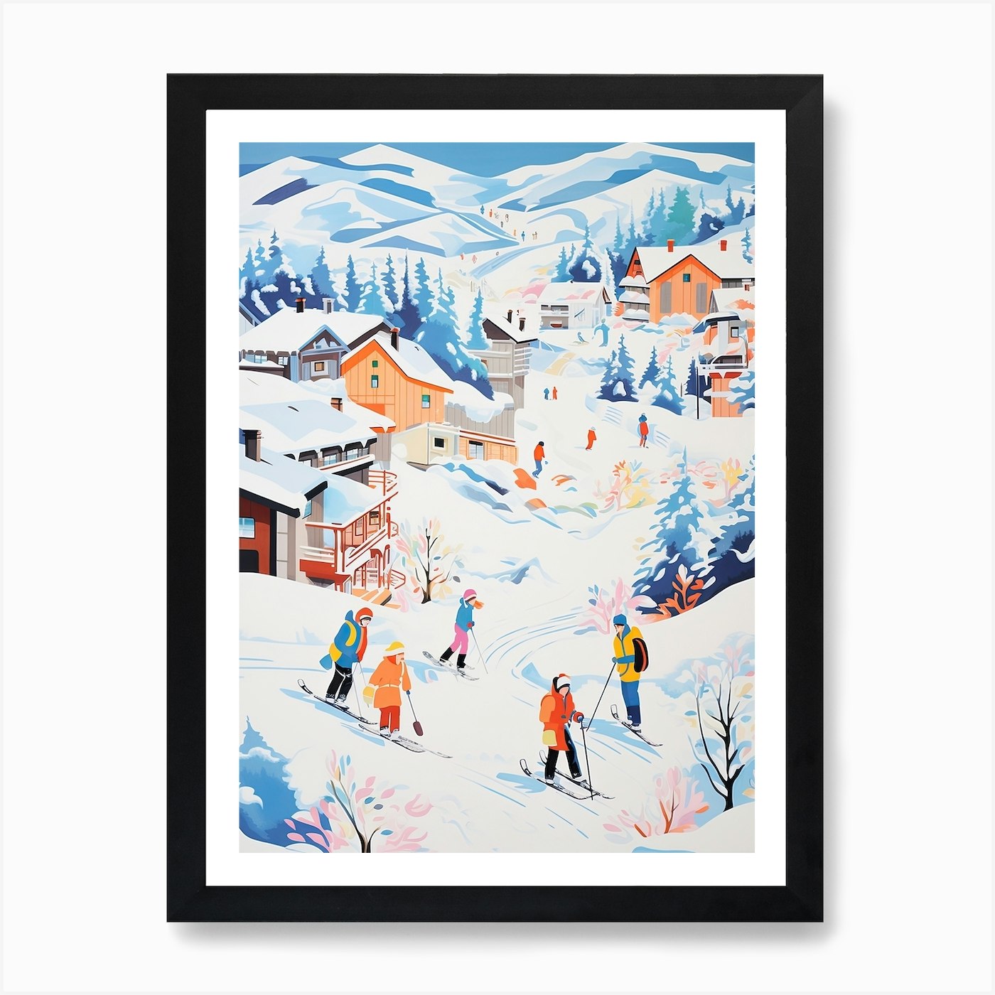Póster arte de pared enmarcado Vail Mountain Resort Colorado Estados Unidos lienzo impresión imagen - Imagen 2 de 4