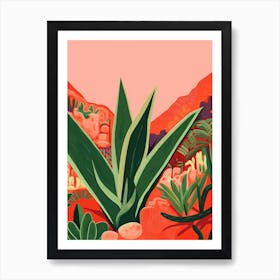 Boho Plant Painting Aloe Vera 1 Art Print