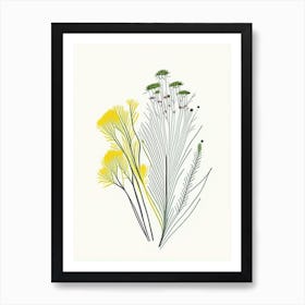 Fennel Seed Spices And Herbs Minimal Line Drawing 1 Art Print