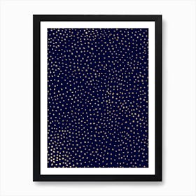 Dotted Gold And Navy Art Print