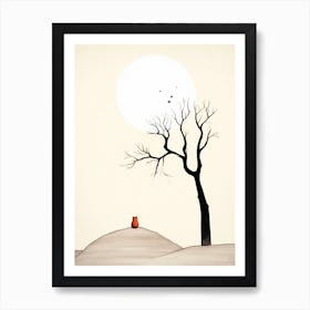 Cute Minimal Fox Illustration 6 Art Print