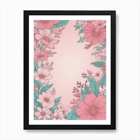 Floral Frame Poster