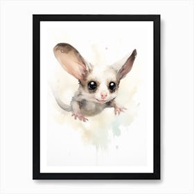 Light Watercolor Painting Of A Sugar Glider 3 Art Print