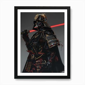 Darth Vader As A Vintagepunk Samurai 15 Art Print