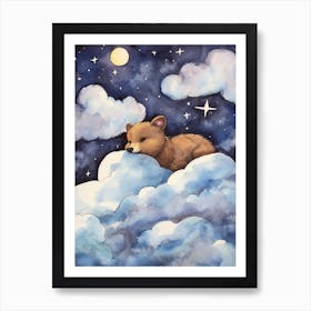 Baby Marten Sleeping In The Clouds Art Print