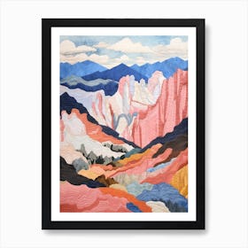 Pikes Peak United States 1 Colourful Mountain Illustration Art Print
