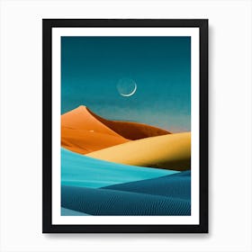 Moon Sand And Sea Art Print