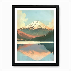 Mount Fuji Japan 6 Retro Illustration Art Print