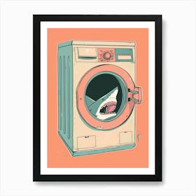 Shark In The Washing Machine 1 Art Print