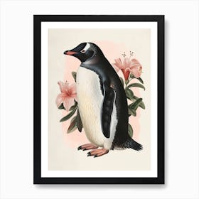 Adlie Penguin Saunders Island Vintage Botanical Painting 4 Art Print