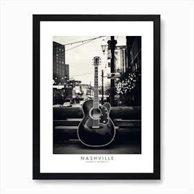 Poster Of Nashville, Black And White Analogue Photograph 2 Art Print