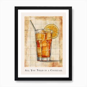 All You Need Is A Cocktail Tile Poster 10 Art Print