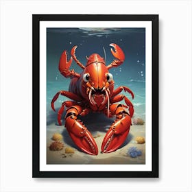 Happy Lobster Art Print 1 Art Print