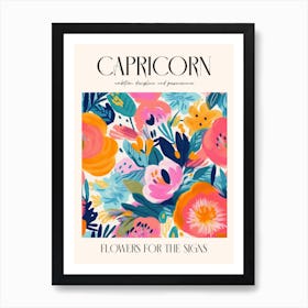 Flowers For The Signs Capricorn 2 Zodiac Sign Art Print