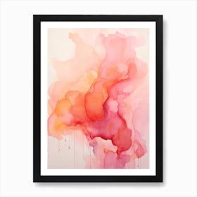 Pink And Orange Flow Asbtract Painting 2 Art Print