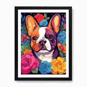 Corgi Portrait With A Flower Crown, Matisse Painting Style 2 Art Print