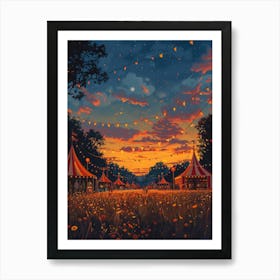 Sunset At The Circus Tents Art Print