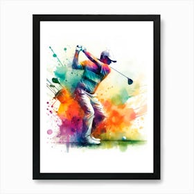 Golfer Painting Art Print